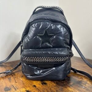 Stella McCartney Black Padded Star Mini Backpack Chain Detail Italy